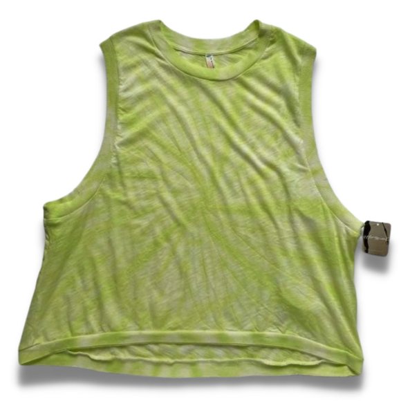 NEW Free People Love Tie Dye Crop Tank Top Key Lime Yellow Womens Size XS, L - Picture 2 of 12